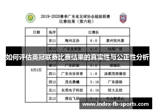 如何评估英冠联赛比赛结果的真实性与公正性分析